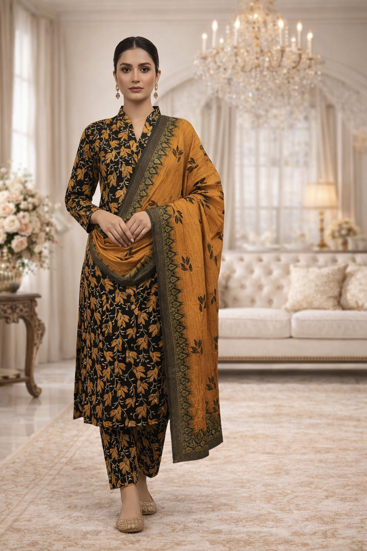 Three Piece Unstitched Breeze Lawn Suit for Women All Over Stylish Printed Breeze Lawn Fabric Summer Wear Collection – Random Article Ref VG-9038C – Premium Quality Design with Flowing  Breeze Lawn Dupatta and Matching Trouser