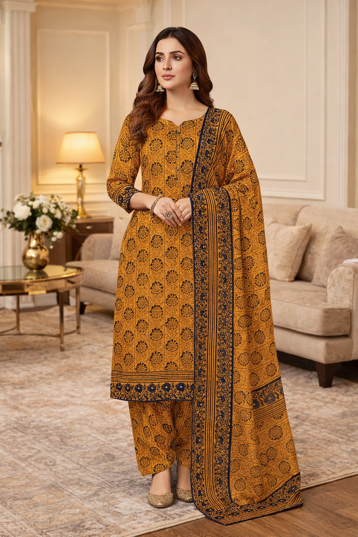 Three Piece Unstitched Breeze Lawn Suit for Women All Over Stylish Printed Breeze Lawn Fabric Summer Wear Collection – Random Article Ref VG-9035C – Premium Quality Design with Flowing  Breeze Lawn Dupatta and Matching Trouser