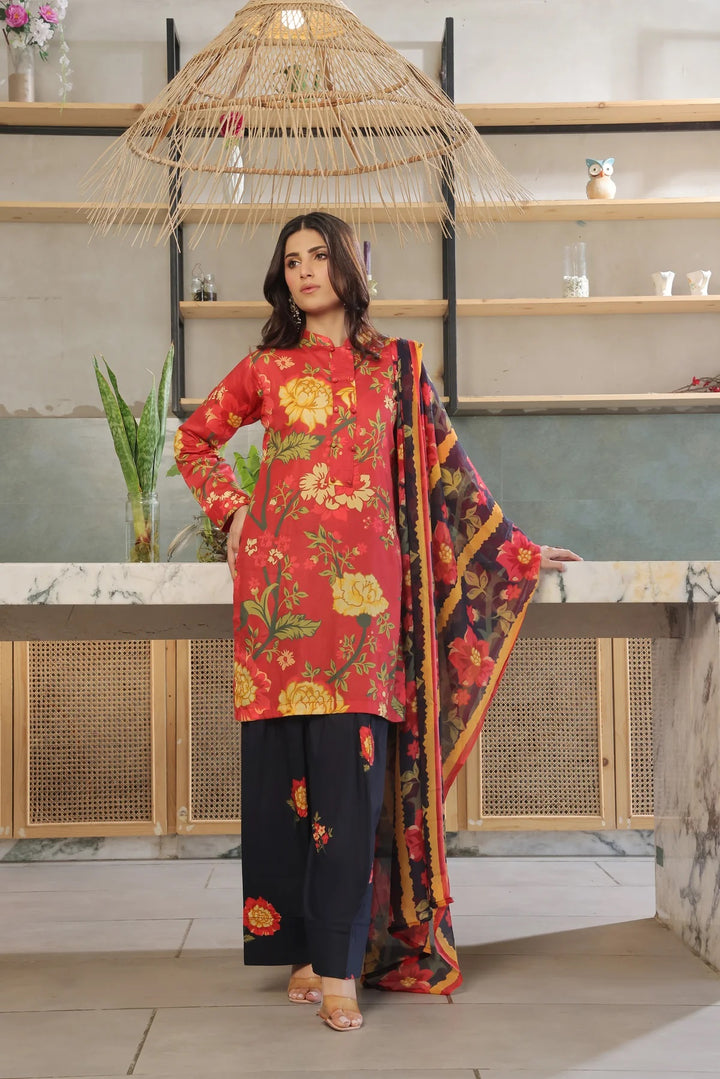 Three Piece Unstitched Breeze Lawn Suit for Women All Over Stylish Printed Breeze Lawn Fabric Summer Wear Collection – Random Article Ref VG-9057C – Premium Quality Design with Flowing  Breeze Lawn Dupatta and Matching Trouser
