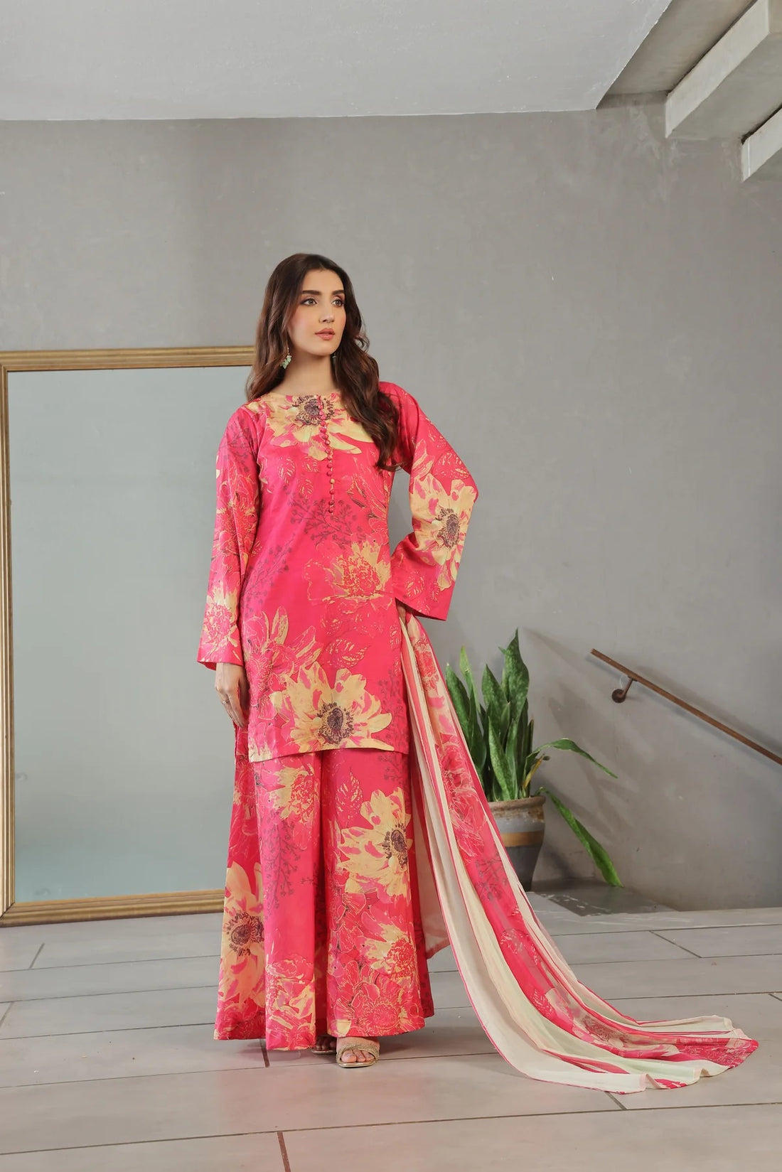 Three Piece Unstitched Breeze Lawn Suit for Women All Over Stylish Printed Breeze Lawn Fabric Summer Wear Collection – Random Article Ref VG-9056C – Premium Quality Design with Flowing  Breeze Lawn Dupatta and Matching Trouser