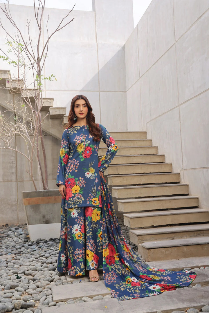 Three Piece Unstitched Breeze Lawn Suit for Women All Over Stylish Printed Breeze Lawn Fabric Summer Wear Collection – Random Article Ref VG-9050C – Premium Quality Design with Flowing  Breeze Lawn Dupatta and Matching Trouser