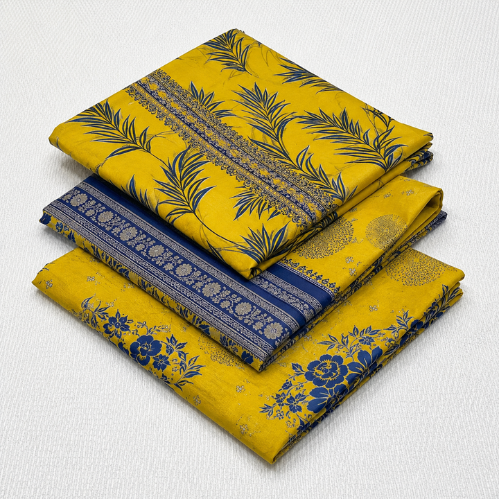 Silk Lawn Unstitched 3 Piece Suit - All Over Design - Random Articles B-502 - Summer Wear Collection