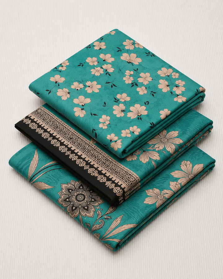 Silk Lawn Unstitched 3 Piece Suit - All Over Design - Random Articles B-531 - Summer Wear Collection