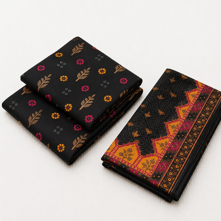 Silk Lawn Unstitched 3 Piece Suit - All Over Design - Random Articles B-544 - Summer Wear Collection