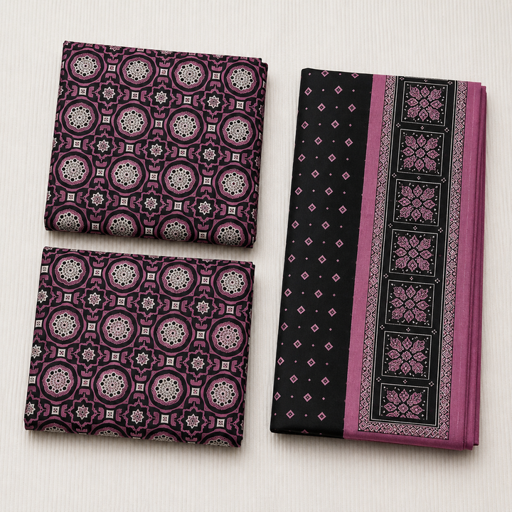 Silk Lawn Unstitched 3 Piece Suit - All Over Design - Random Articles B-518 - Summer Wear Collection