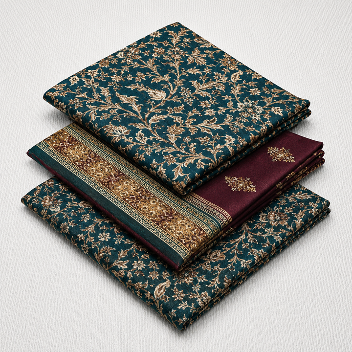 Silk Lawn Unstitched 3 Piece Suit - All Over Design - Random Articles B-509 - Summer Wear Collection