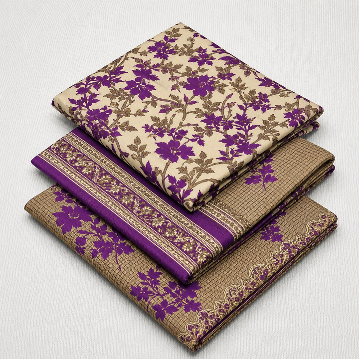 Silk Lawn Unstitched 3 Piece Suit - All Over Design - Random Articles B-503 - Summer Wear Collection