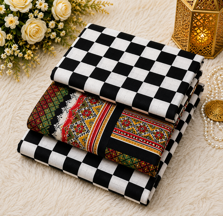 Silk Lawn Unstitched 3 Piece Suit - All Over Design - Random Articles B-515 - Summer Wear Collection (Copy)