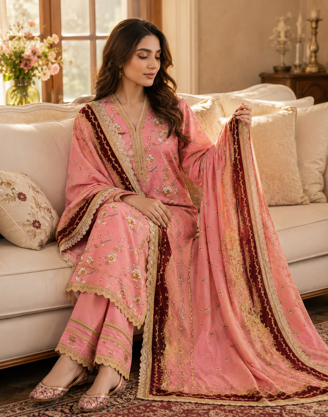 Swiss Lawn Unstitched 3 Piece Suit - A1613