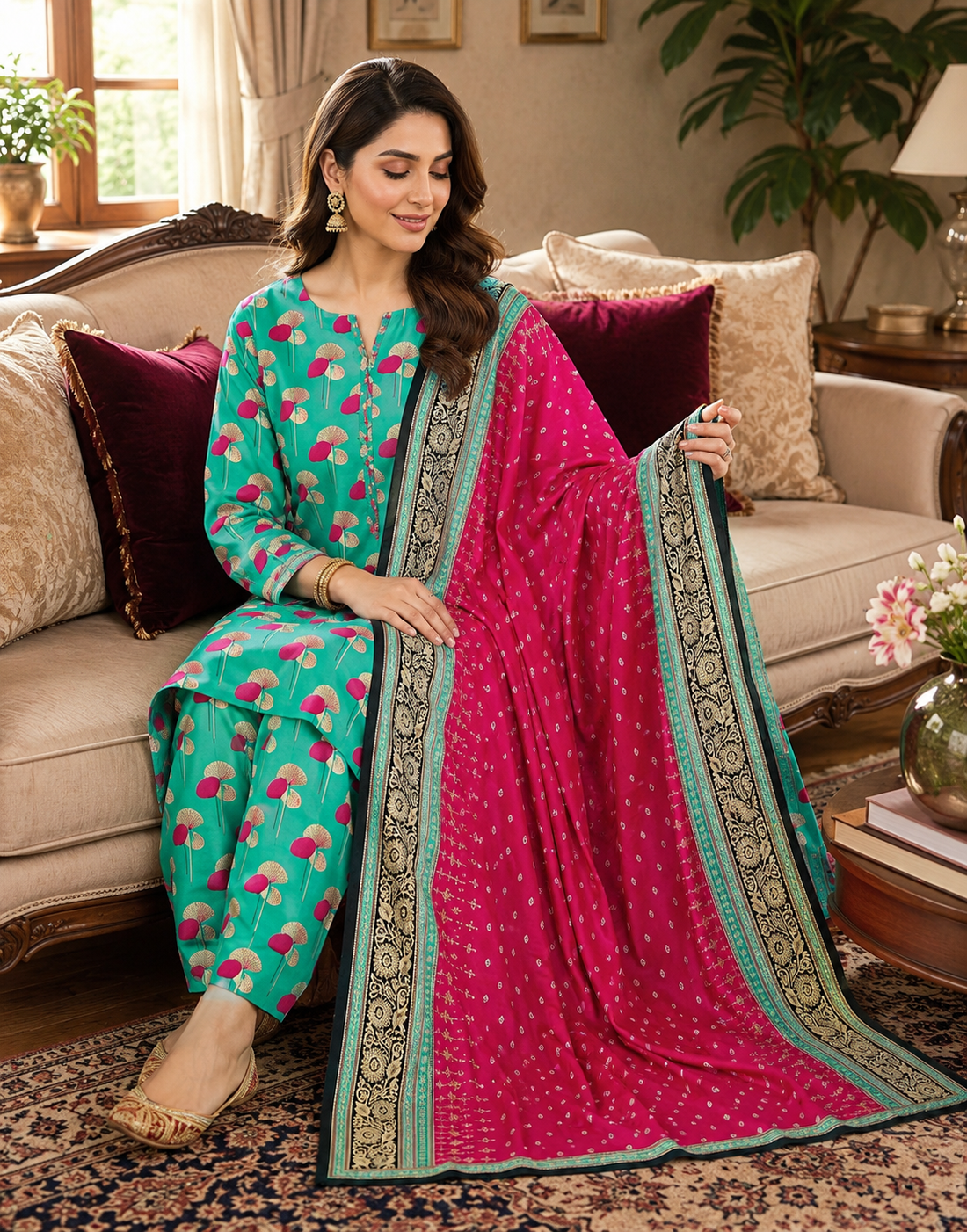 Swiss Lawn Unstitched 3 Piece Suit - A1608
