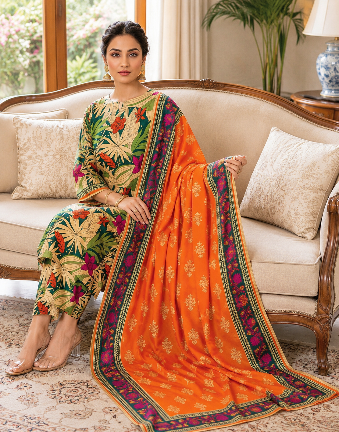 Swiss Lawn Unstitched 3 Piece Suit - A1601