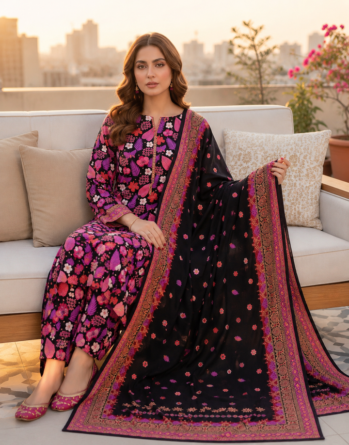 Swiss Lawn Unstitched 3 Piece Suit - A1603