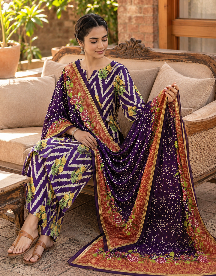 Swiss Lawn Unstitched 3 Piece Suit - A1616