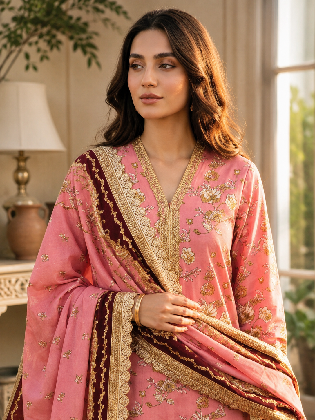 Swiss Lawn Unstitched 3 Piece Suit - A1613