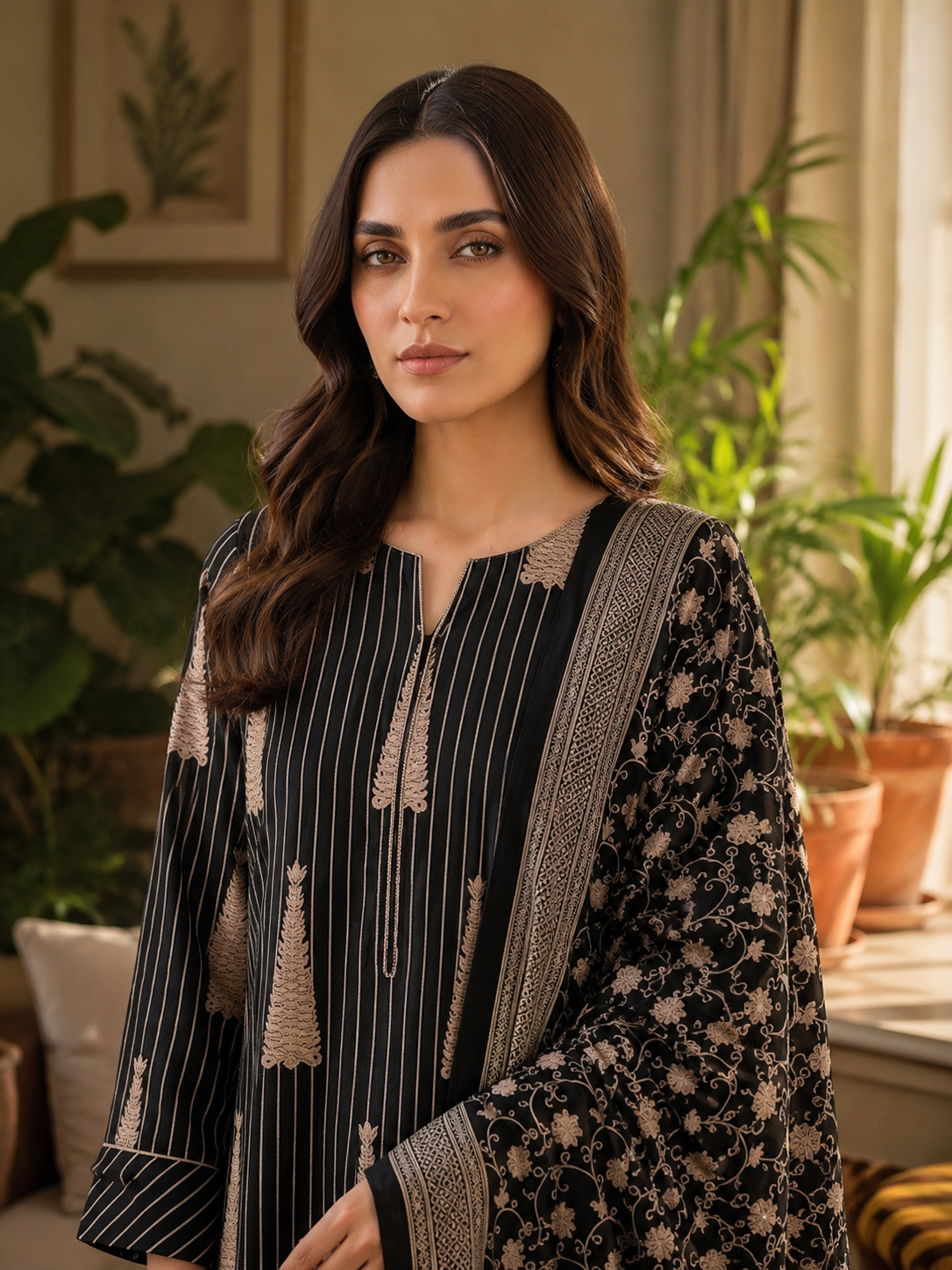 Swiss Lawn Unstitched 3 Piece Suit - A1611