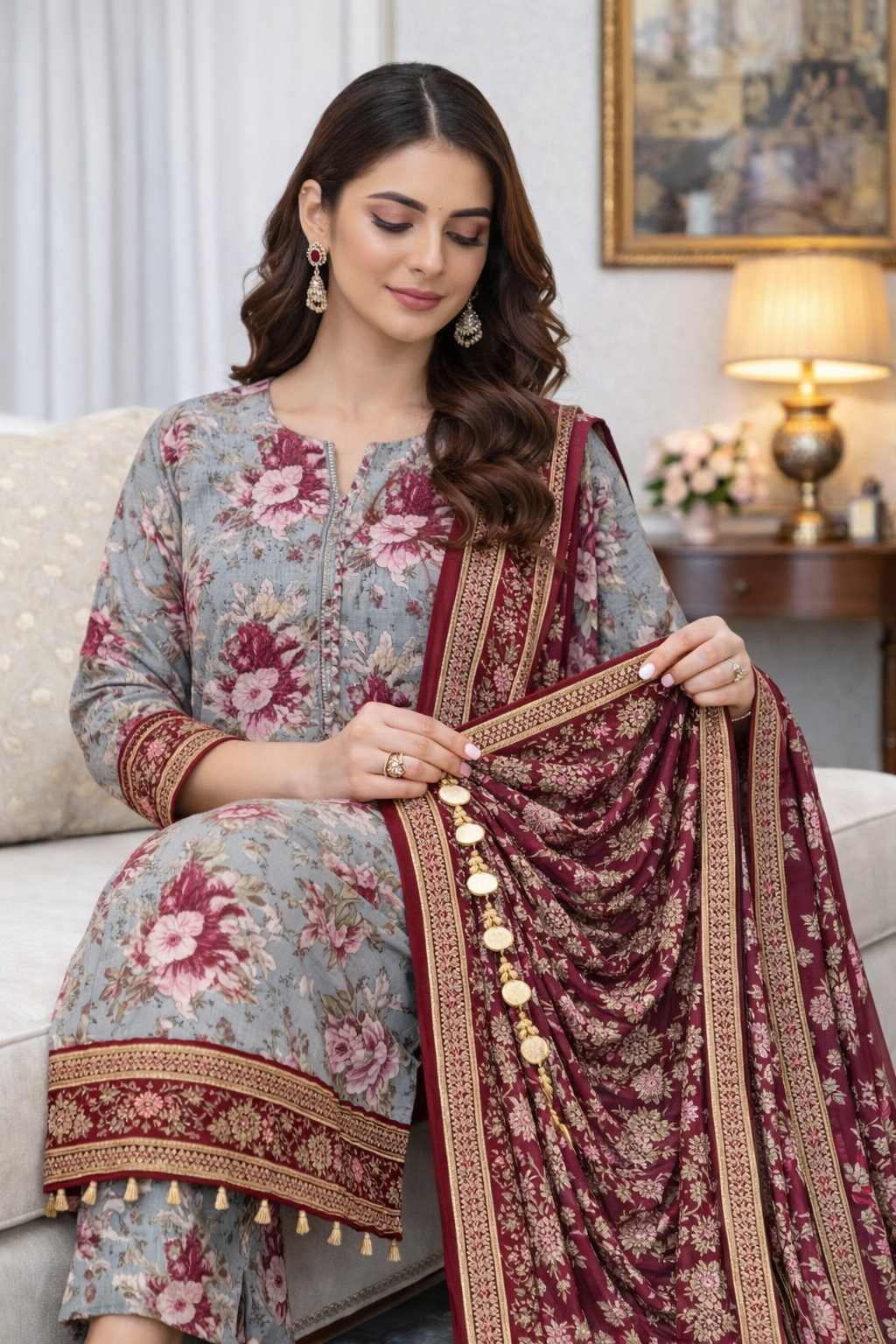 Three Piece Unstitched Breeze Lawn Suit for Women All Over Stylish Printed Breeze Lawn Fabric Summer Wear Collection – Random Article Ref VG-9045C – Premium Quality Design with Flowing  Breeze Lawn Dupatta and Matching Trouser