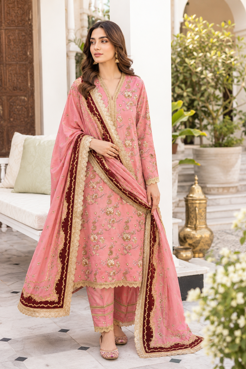 Swiss Lawn Unstitched 3 Piece Suit - A1613