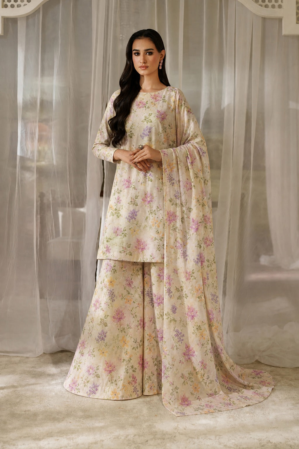 Three Piece Unstitched Breeze Lawn Suit for Women All Over Stylish Printed Breeze Lawn Fabric Summer Wear Collection – Random Article Ref VG-9083C – Premium Quality Design with Flowing  Breeze Lawn Dupatta and Matching Trouser