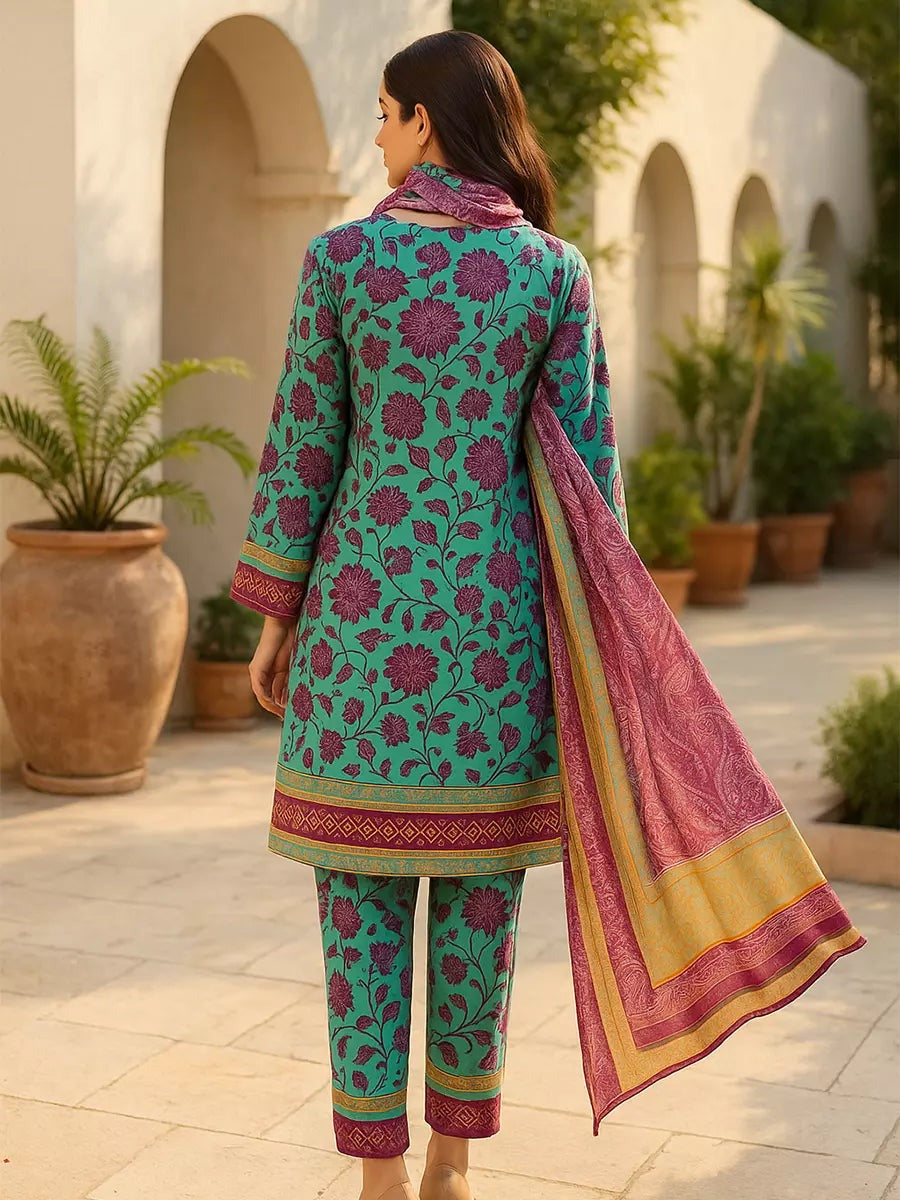 Three Piece Unstitched Breeze Lawn Suit for Women All Over Stylish Printed Breeze Lawn Fabric Summer Wear Collection – Random Article Ref VG-9013C – Premium Quality Design with Flowing  Breeze Lawn Dupatta and Matching Trouser