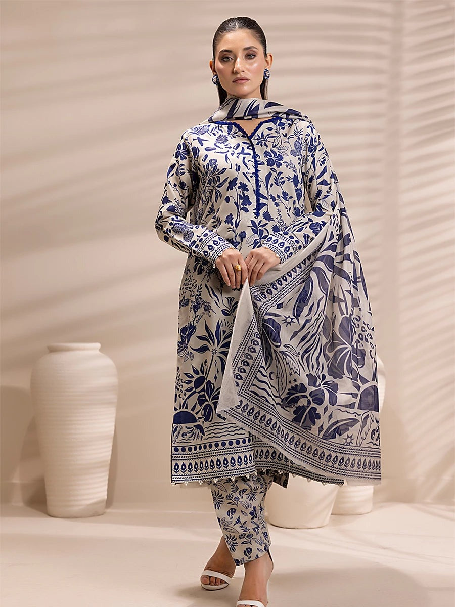 Three Piece Unstitched Breeze Lawn Suit for Women All Over Stylish Printed Breeze Lawn Fabric Summer Wear Collection – Random Article Ref VG-9012C – Premium Quality Design with Flowing  Breeze Lawn Dupatta and Matching Trouser