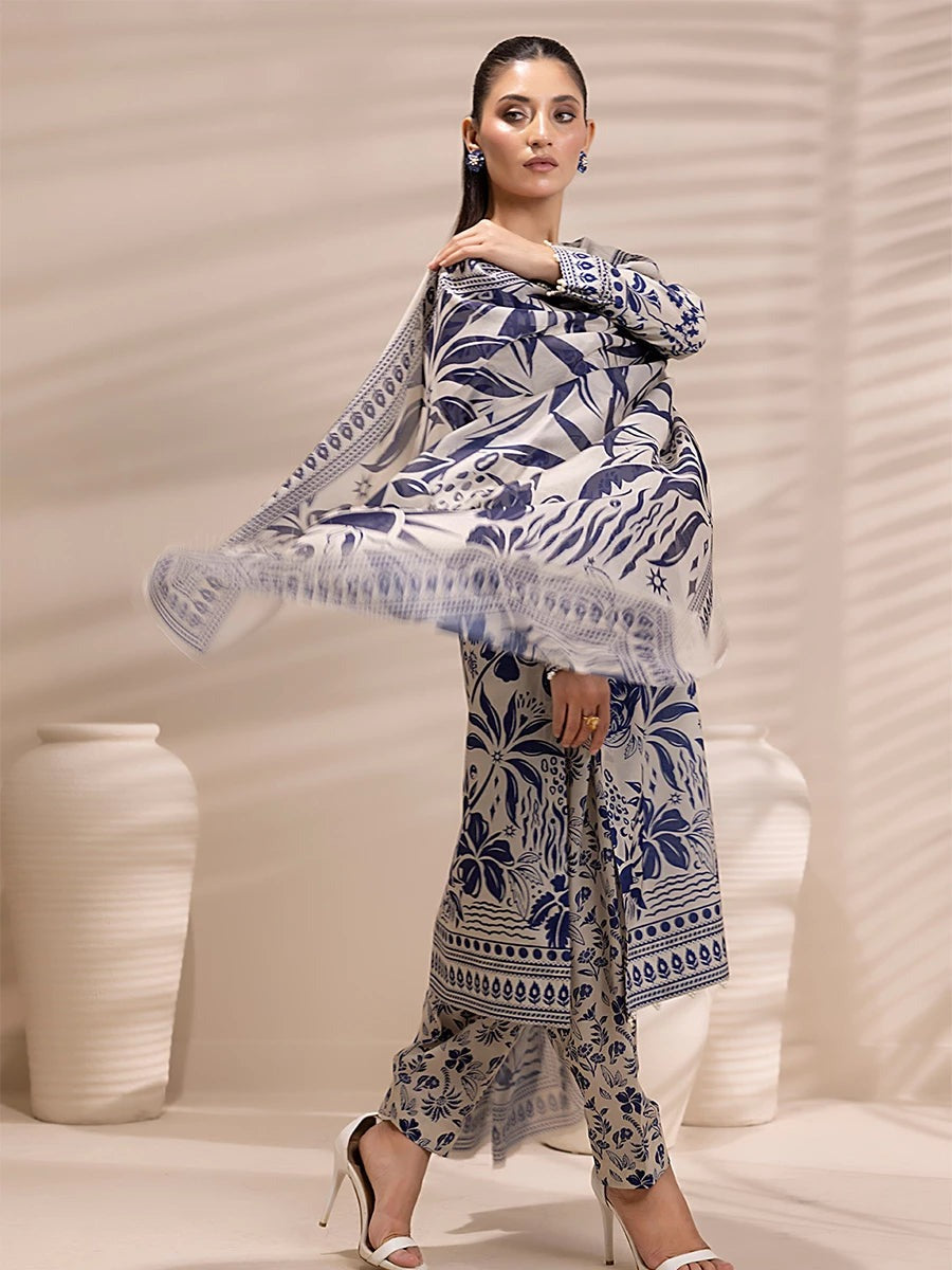 Three Piece Unstitched Breeze Lawn Suit for Women All Over Stylish Printed Breeze Lawn Fabric Summer Wear Collection – Random Article Ref VG-9012C – Premium Quality Design with Flowing  Breeze Lawn Dupatta and Matching Trouser